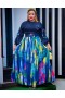 Colorful Belted Long Dress SW-5454