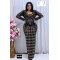Diamond Patterned Stone Embroidered Long Dress SW-387